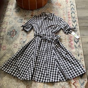 Calvin Klein Black and White Gingham Dress size 4
